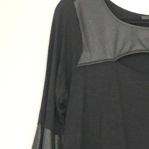 L&L Faux Leather Bell-Sleeve Tunic (Pre-Loved)
